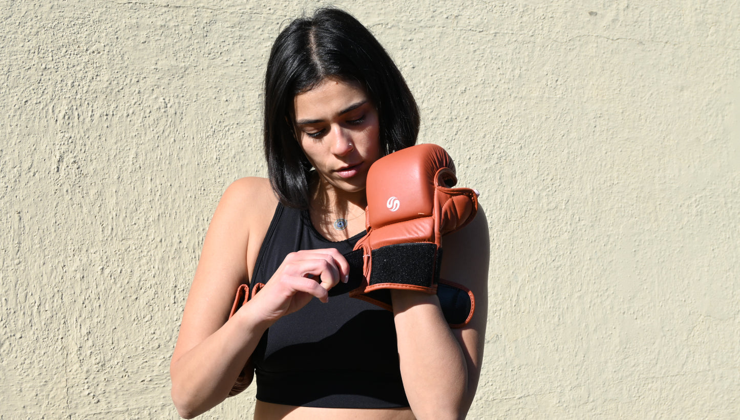 Women's Hybrid Boxing Gloves Toasted Carmel